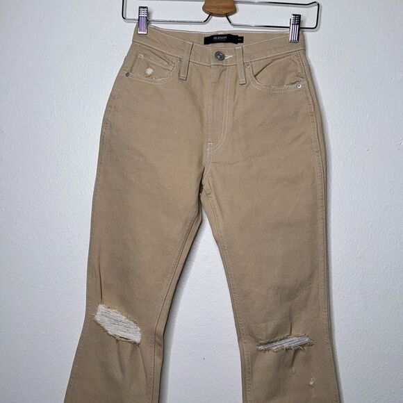 HUDSON Abbey Ripped High Waist Bootcut Jeans Color Beige Womens Size 23 - Picture 7 of 14